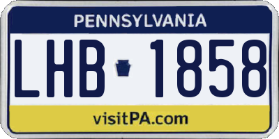 PA license plate LHB1858