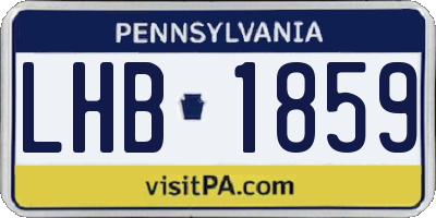 PA license plate LHB1859