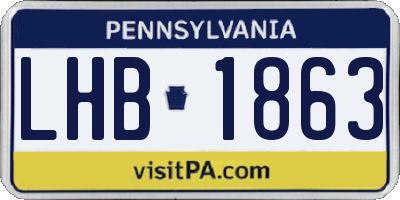 PA license plate LHB1863