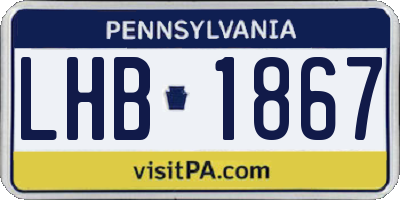 PA license plate LHB1867