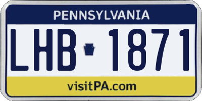 PA license plate LHB1871