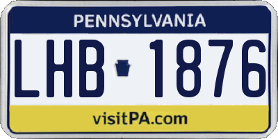 PA license plate LHB1876