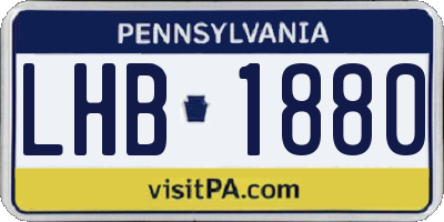 PA license plate LHB1880