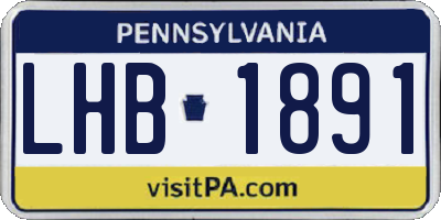 PA license plate LHB1891