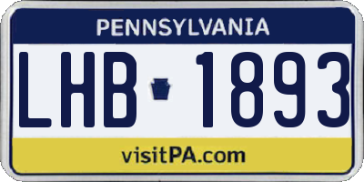 PA license plate LHB1893