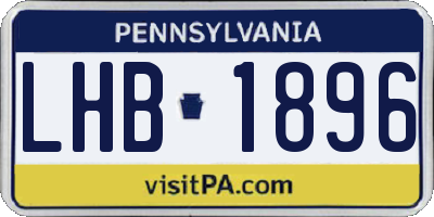 PA license plate LHB1896