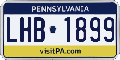 PA license plate LHB1899