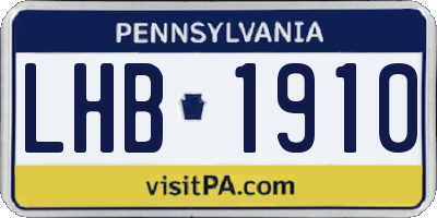 PA license plate LHB1910