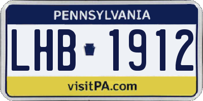 PA license plate LHB1912