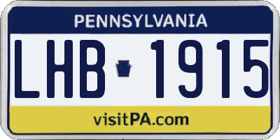 PA license plate LHB1915