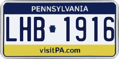 PA license plate LHB1916