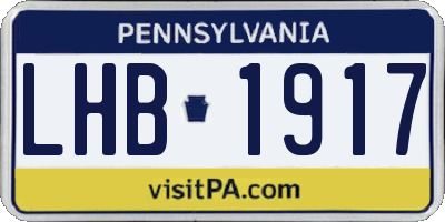 PA license plate LHB1917