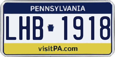 PA license plate LHB1918