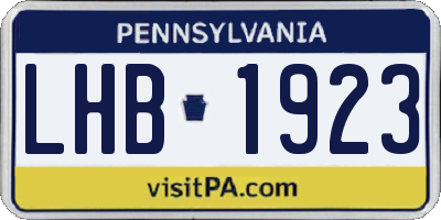 PA license plate LHB1923