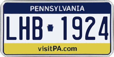 PA license plate LHB1924
