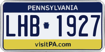 PA license plate LHB1927