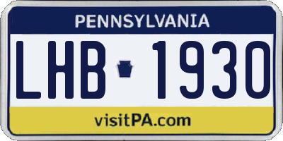 PA license plate LHB1930