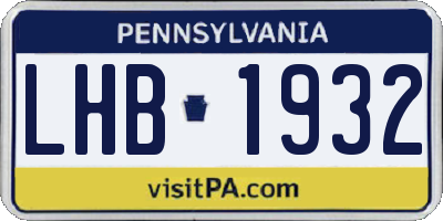 PA license plate LHB1932