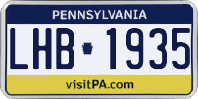 PA license plate LHB1935