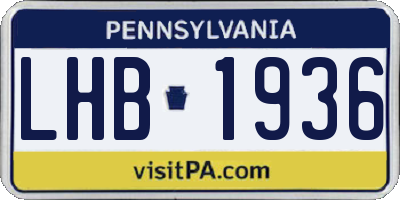 PA license plate LHB1936