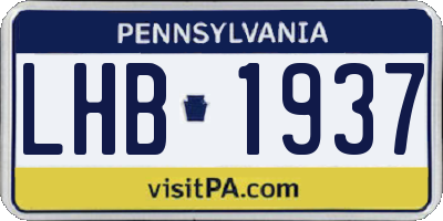 PA license plate LHB1937