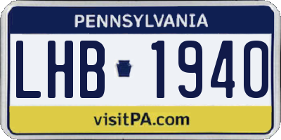 PA license plate LHB1940