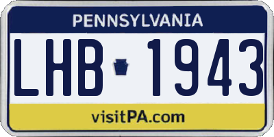 PA license plate LHB1943