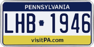 PA license plate LHB1946