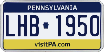 PA license plate LHB1950