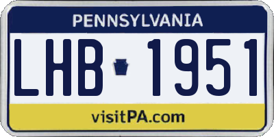 PA license plate LHB1951