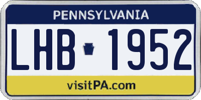 PA license plate LHB1952