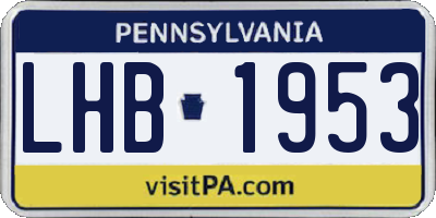 PA license plate LHB1953