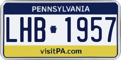 PA license plate LHB1957