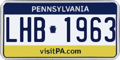 PA license plate LHB1963