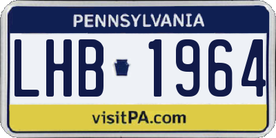 PA license plate LHB1964