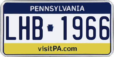 PA license plate LHB1966