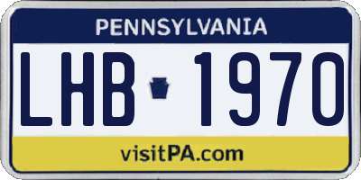 PA license plate LHB1970