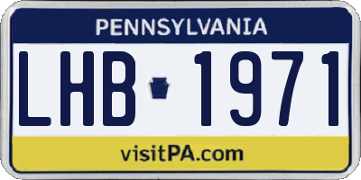 PA license plate LHB1971