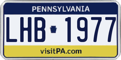 PA license plate LHB1977