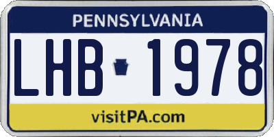 PA license plate LHB1978