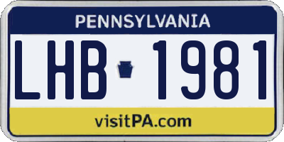 PA license plate LHB1981