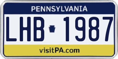 PA license plate LHB1987