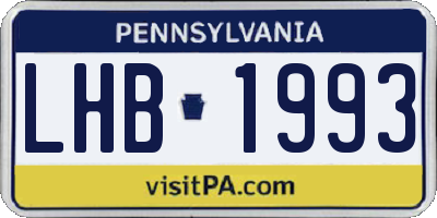PA license plate LHB1993