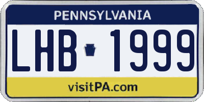 PA license plate LHB1999