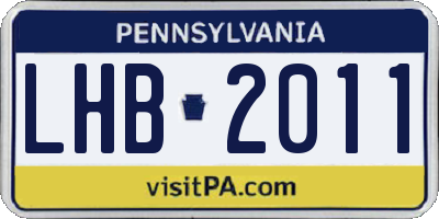 PA license plate LHB2011