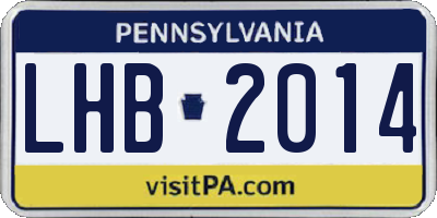 PA license plate LHB2014