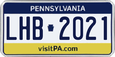 PA license plate LHB2021
