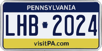 PA license plate LHB2024