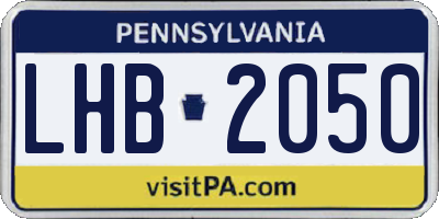 PA license plate LHB2050