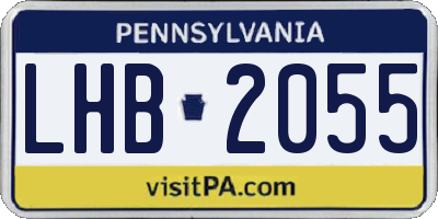 PA license plate LHB2055
